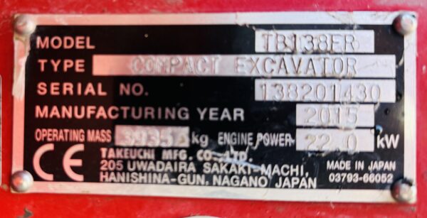 Takeuchi TB138FR – Bild 8