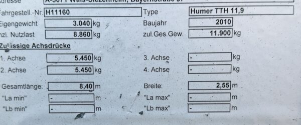 Humer TTH 11,9 Tandemtieflader – Bild 12